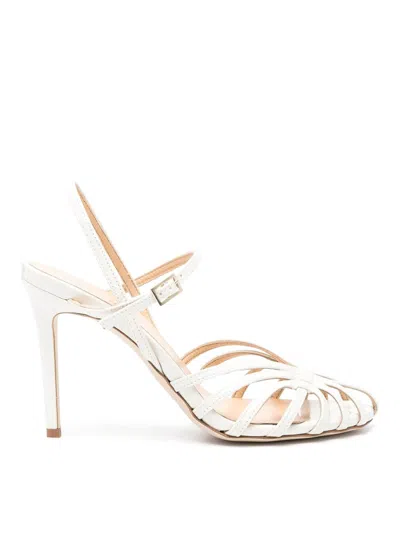 Semicouture 90mm Leather Sandals In White