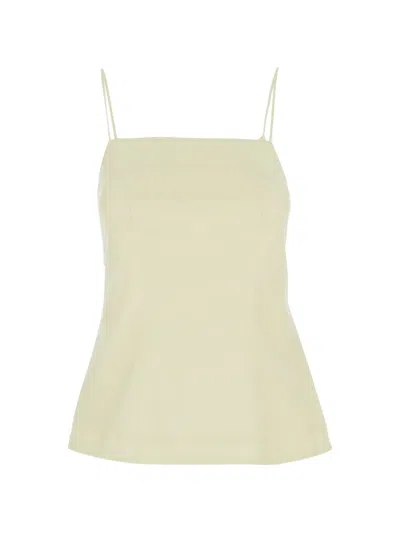 Semicouture Semi Couture Linen Cut-out Camisole Top In Yellow