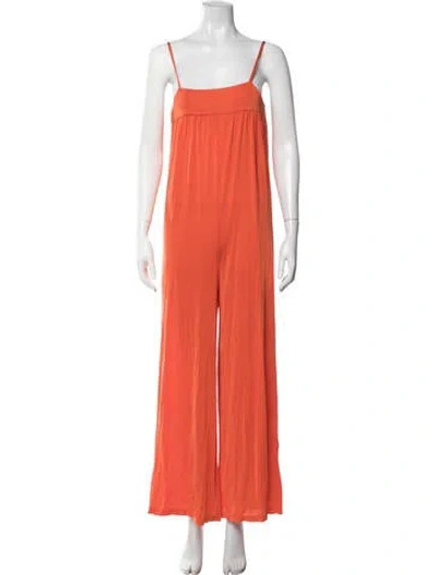 Pre-owned Semicouture Square Neckline Jumpsuit In Orange