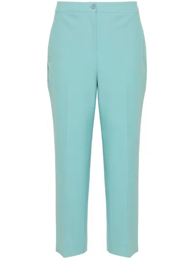 Semicouture Stevie Tailored Cropped Trousers In Blue