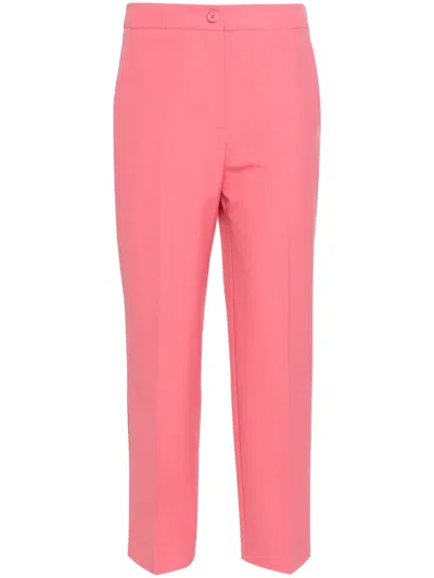 Semicouture Stevie Tailored Cropped Trousers In Pink