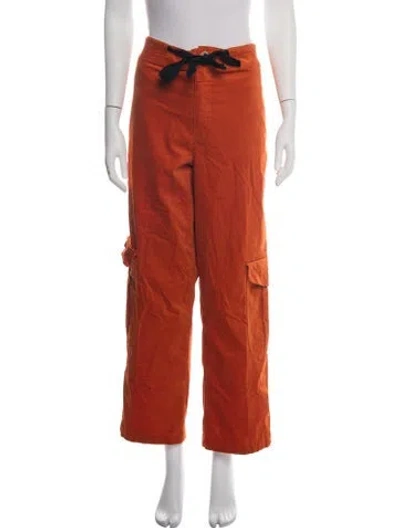Pre-owned Semicouture Straight Leg Pants In Orange