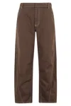 Semicouture Straight Leg Pants With Contrast Stitching In Gray