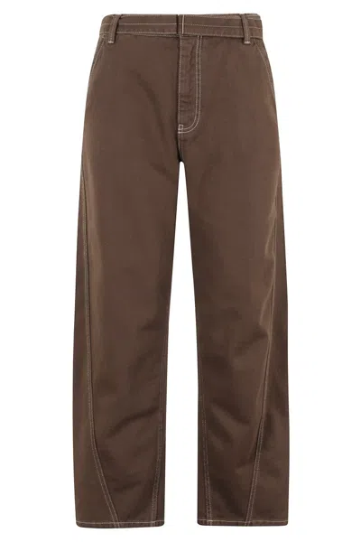 SEMICOUTURE STRAIGHT LEG PANTS WITH CONTRAST STITCHING