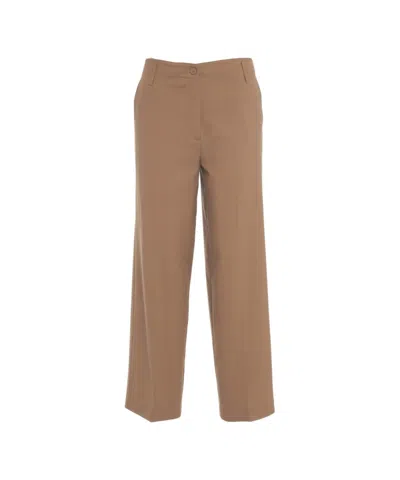 Semicouture Straight-leg Trousers With Medium-rise Waistband In Black