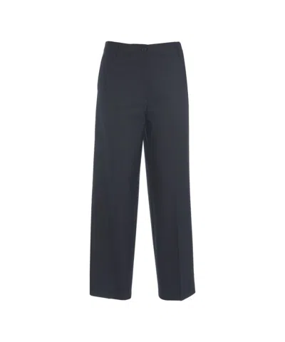 Semicouture Straight-leg Trousers With Mid-rise Waist In Black