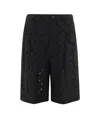 Semicouture Semi Couture Bermuda Shorts With Sangallo Pattern In Black