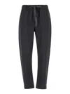 Semicouture Grey Pants With Elastic Waistband And Drawstring In Black