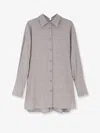 Semicouture Stretch Virgin Wool Long Shirt In Gray