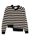 Semicouture Striped Asymmetric Cardigan In Multi