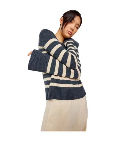 Semicouture Striped Boat-neck Jumper In Black