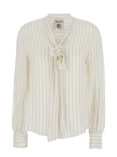Semicouture Striped Crepe De Chine Shirt