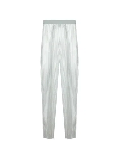 Semicouture Striped Linen Trousers In Neutral