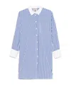Semicouture Benedicte Striped Cotton Shirt In Blu Bianco