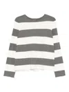 Semicouture Striped-pattern Buttoned Top In Gray