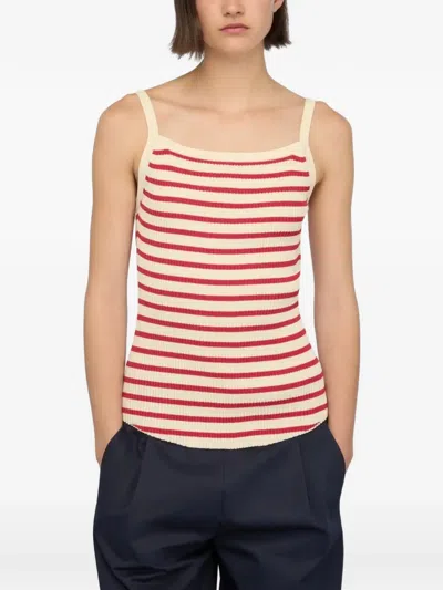 Semicouture Striped Ribbed-knit Tank Top In Multi