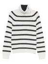 Semicouture Striped Roll-neck Sweater In White