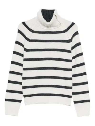 SEMICOUTURE STRIPED ROLL-NECK SWEATER