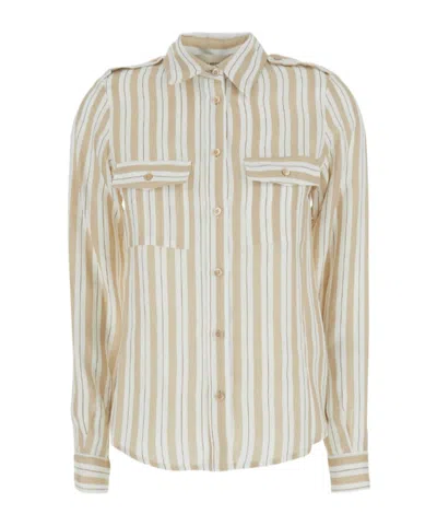 Semicouture Kylie Striped Shirt In Brown