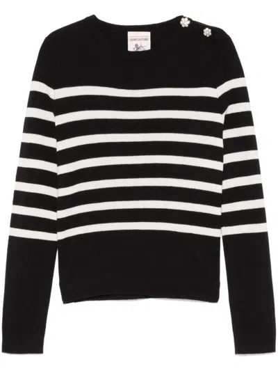 Semicouture Striped Sweater In Black