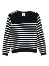 Semicouture Perla Striped Cotton Sweater In Blue