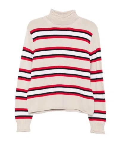 Semicouture Striped Sweater In Neutral