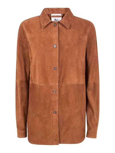 Semicouture Suede Shirt In Nude & Neutrals