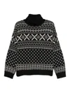 Semicouture Geometric Patterned Sweater In Black