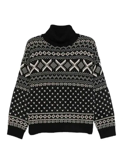 SEMICOUTURE BLACK  TURTLENECK SWEATER