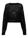 Semicouture Drop-shoulder Open-knit Jumper In Black