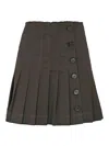 Semicouture Susan Skirt In Cotton Gabardine In Gray