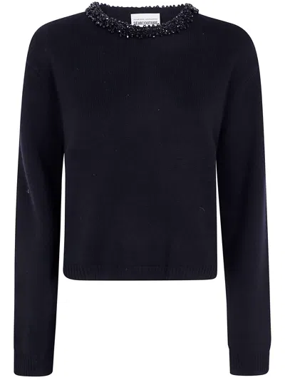 Semicouture Sweater Short Sleeves "denny" In Black