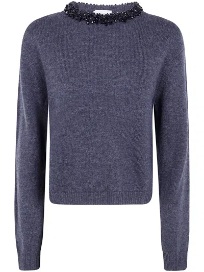 Semicouture Sweater Short Sleeves "denny" In Gray