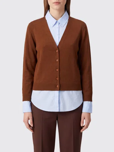 Semicouture Sweater Woman Color Gnawed Blue In Brown