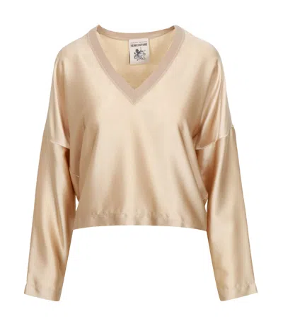 Semicouture Sweaters Beige In Brown