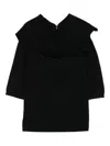 Semicouture Viscose Blend Sweater With Fold-over Collar In Black