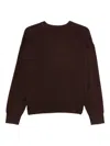 Semicouture Deep V-neck Brown Wool-cashmere Sweater In Black