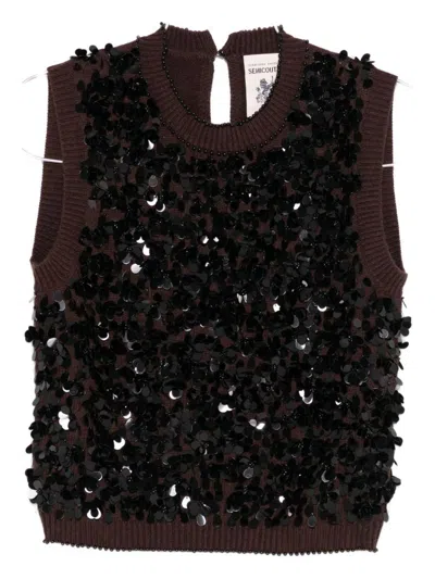 SEMICOUTURE SEMICOUTURE SEQUINED KNITTED VEST