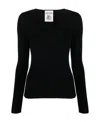 Semicouture Sweetheart-neck Knitted Top In Black
