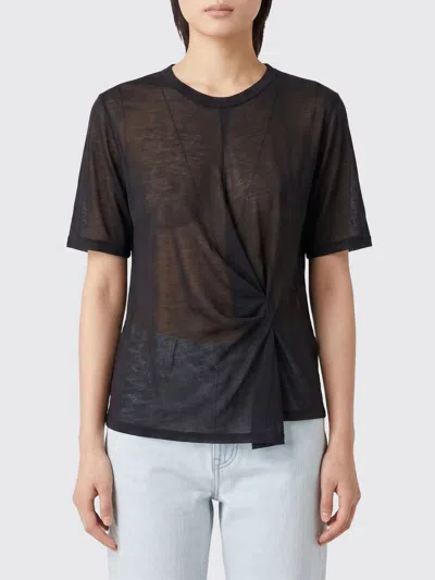 Semicouture T-shirt  Woman Color Black In Blue