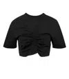 Semicouture Gathered-front Top In Black