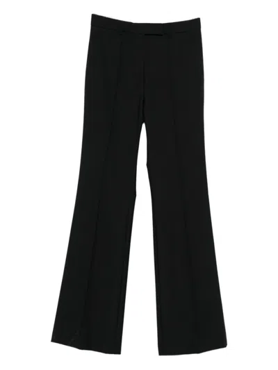 SEMICOUTURE TAILORED BLACK TROUSERS WITH FLARED LEG
