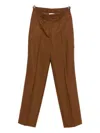 Semicouture Tailored Straight-leg Pants With Mid-rise Waist In Black