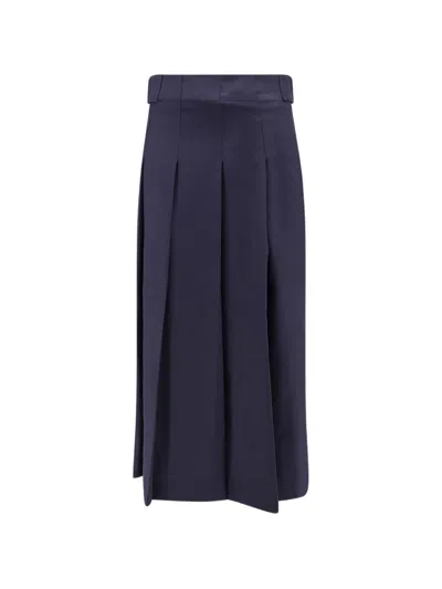 Semicouture Tempest Pleated A-line Skirt In Blue