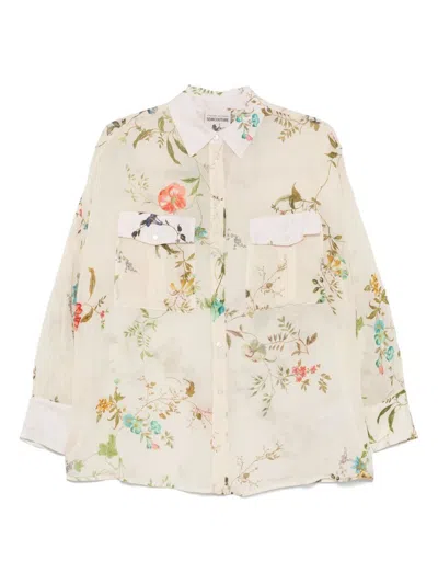 Semicouture Tiffany Printed Shirt In White