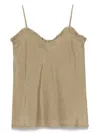 Semicouture Beige 'simona' Top In Cotton And Silk In Beige