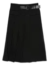 Semicouture Tracy Pleated Midi Skirt In Black