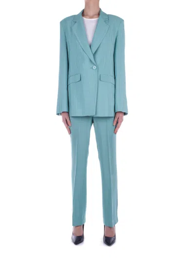 Semicouture Trousers In Acquamarina Verde