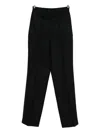 Semicouture Straight-leg Tailored Pants With Mid-rise Waist In Black