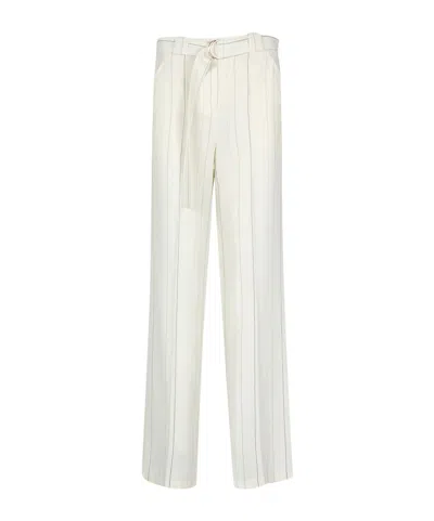 Semicouture Trousers Creamblack In White